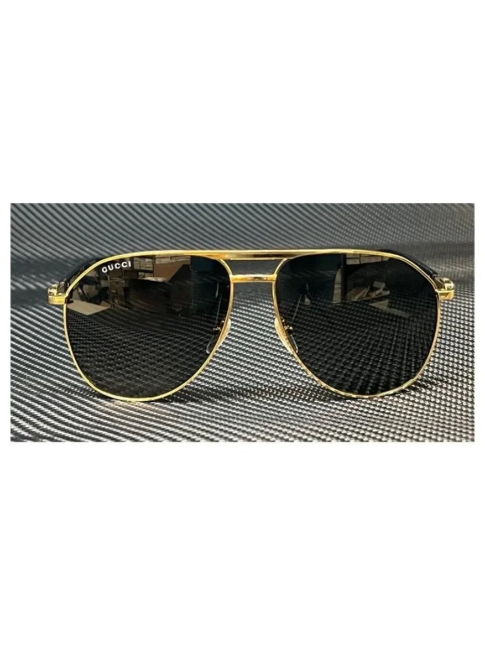 New Gucci Men  Gold Sunglasses  59- 14- 145